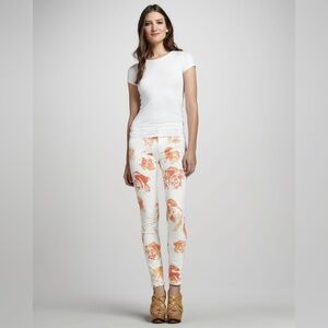 HUDSON Nico Midrise Super Skinny Jeans - Rose Floral Print - Size 26